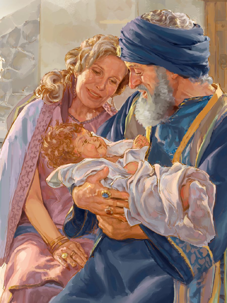 Jòb, madanm li, épi on ti bébé