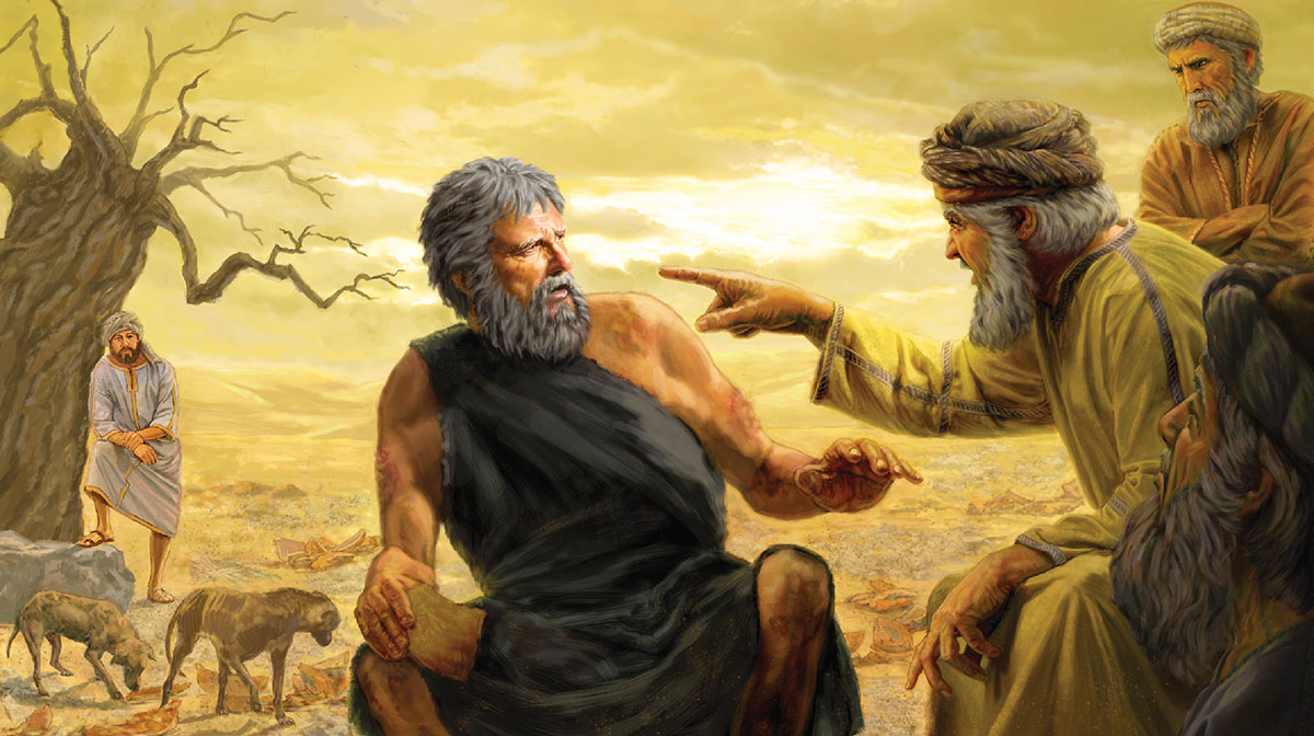 Hiob kua nɔ́ nɛ Elifaz de lɛ ɔ; Bildad, Zofar kɛ Elihu ngɛ mɛ hyɛe