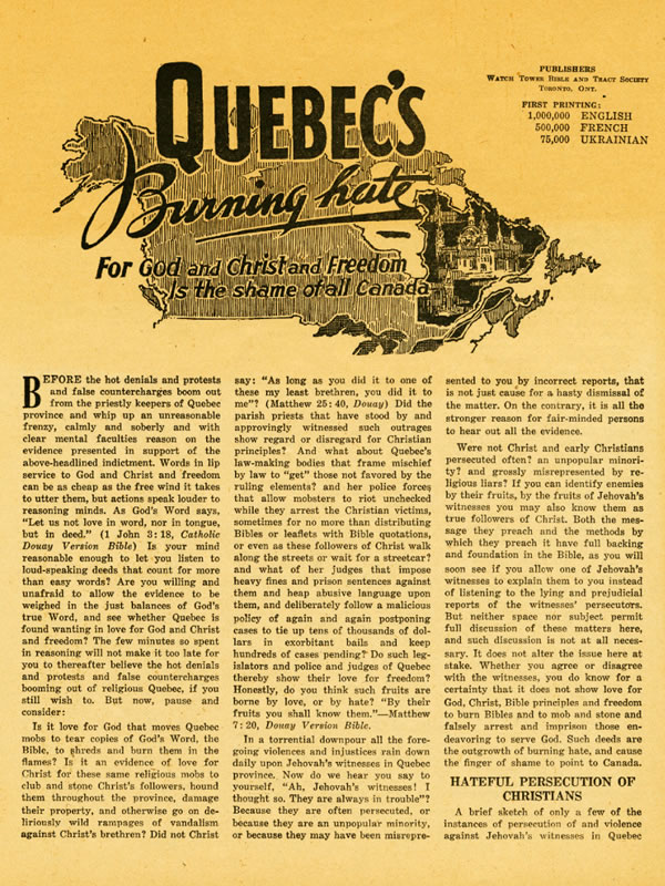 Dɛ womi nɛ ji, Ninyɛ Nɛ Nya Wa Nɛ Quebec Ná Kɛ Ha Mawu Kɛ Kristo Kɛ He Blɔ Nɛ Nɔ Ngɛ Nɛ E Kɛ Ma Ja Mawu ɔ Ji Zo Kɛ Ha Canada Bi Tsuo