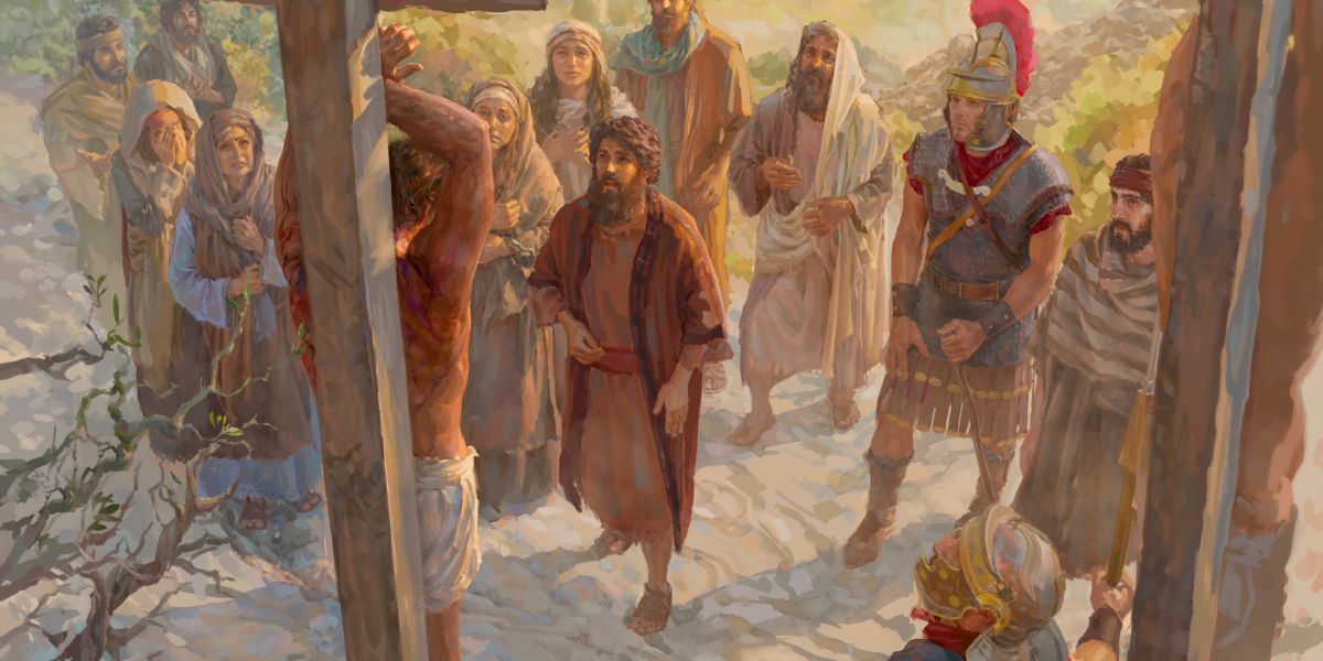Benɛ Yesu ngɛ sɛumi tso ɔ nɔ ɔ, ta bulɔ nɔkɔtɔma ko, kɛ Maria kɛ Yohane kɛ Yesu kaseli kpa komɛ daa si ngɛ lejɛ ɔ