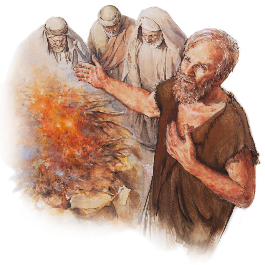 Hiob nɛ e ngɛ sɔlee ha Elifaz, Bildad, kɛ Zofar benɛ a ngɛ sami bɔ sãe ɔ