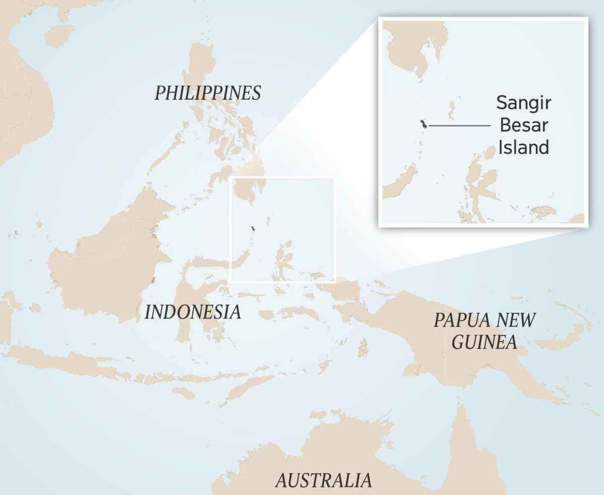 Indonesia ma a kɛ ma kpahi nɛ bɔle lɛ ɔ zugba he foni. Foni nɛ ngɛ e kasa nya a tsɔɔ Sangir Besar Island ɔ.