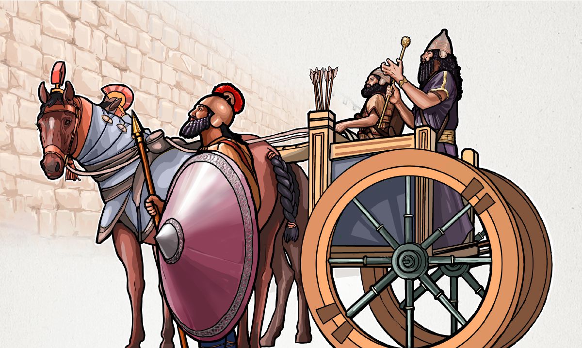 El Rabsaqué y sus hombres fuera de los muros de Jerusalén