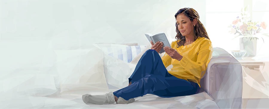 Una hermana lee la Biblia