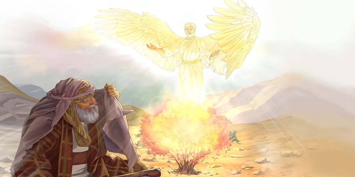 ’n Engel verskyn aan Moses by ’n brandende bos