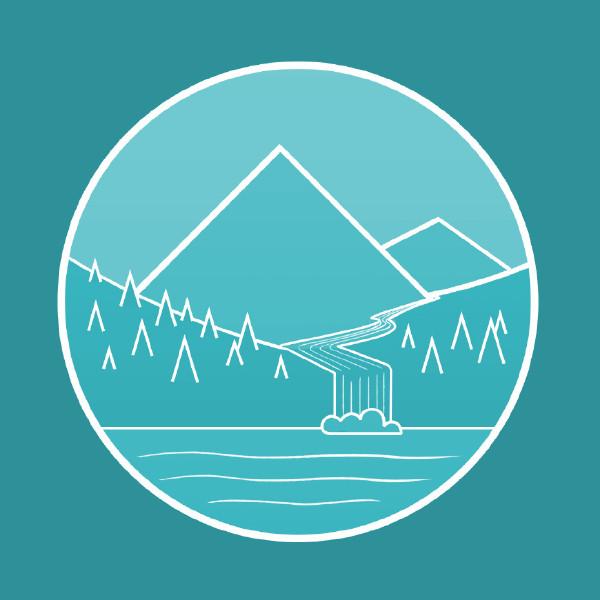 Berge, plante en water