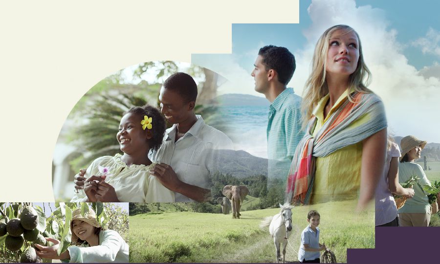 Mense van verskillende rasse geniet die lewe in die Paradys