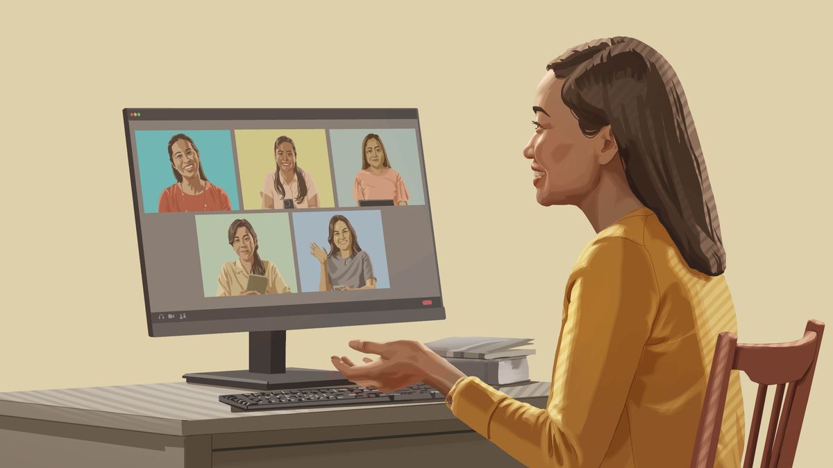 Ro sister nga ginpakita sa unang piktyur hay nagaistorya sa anang Bible study ag sa ap-at nga amiga it anang Bible study paagi sa videoconference.