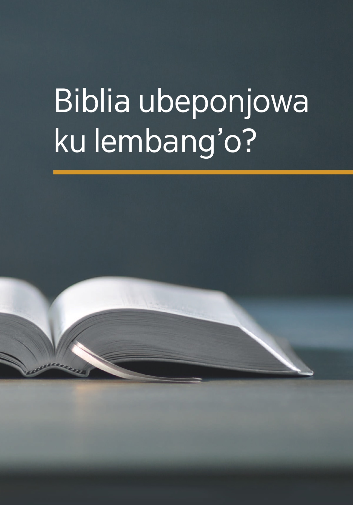 Buku, ‘Biblia ubeponjowa ku lembang’o?’
