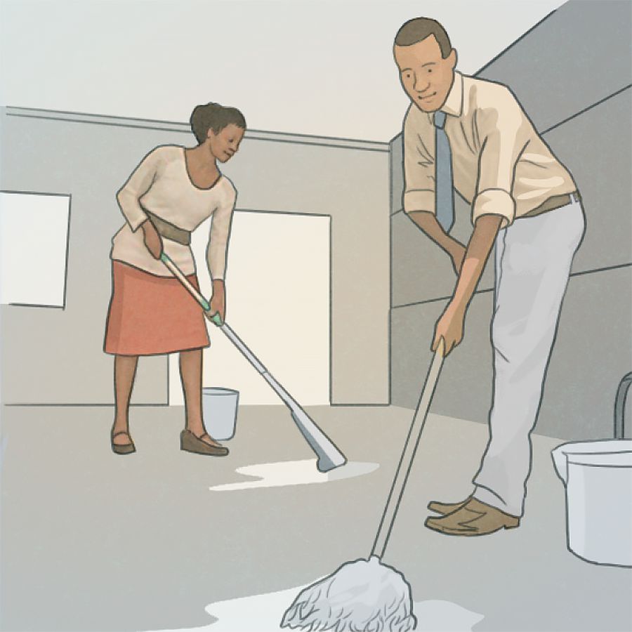 መንግሥት አዳራሽ ሲጸዳ