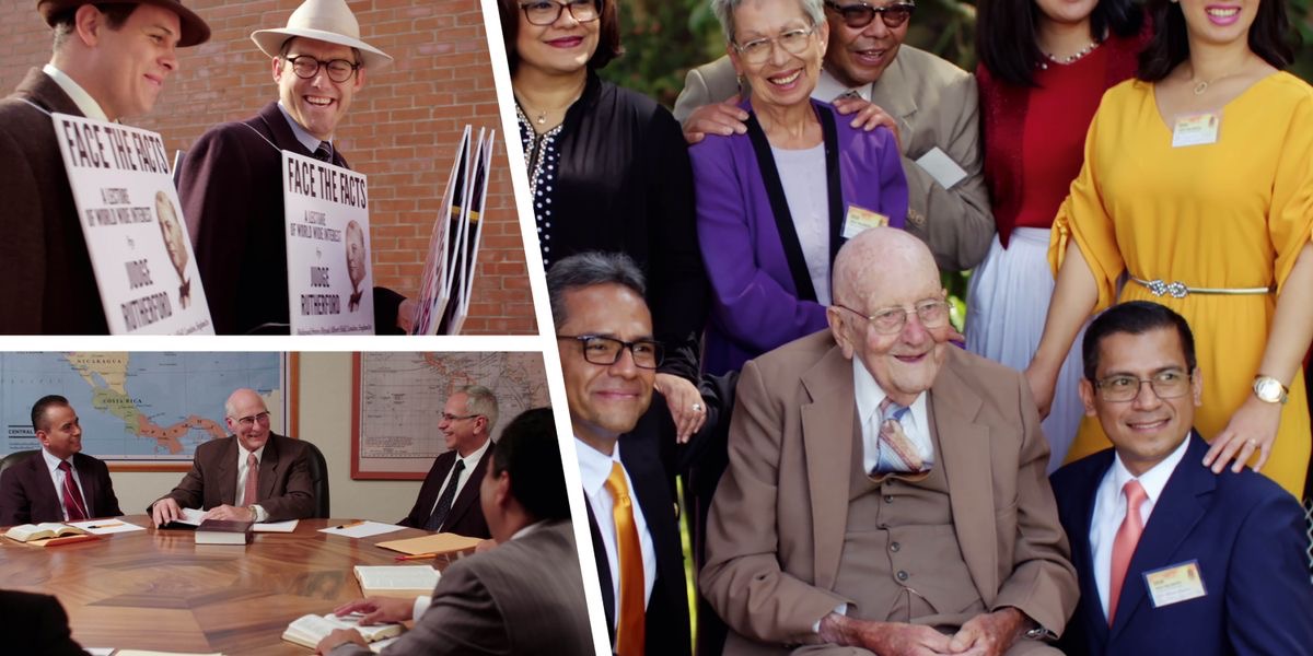 Ere echi ejeen̄be me emen fidio “Jioba Ikpowuuk.” Ogugo: 1. Ekirom ike Gwun̄ Ute David Hibshman mè Aubrey Bivens esabe itap placard, mè iyaka mkpo esabe igwen ene ibe enegban̄ ikọ isi ogbọ oyet me oniin ge me Kentucky. Ibot usem okup me lek mkpọ ema etapbe cha ire “Face the Facts” eyi Joseph Rutherford obonyi. 2. Gwun̄ Ute Hibshman melek ebi Branch Committee Guatemala ogbo kan̄ ekirọ chinichini. 3. Gwun̄ Ute Hibshman ikigọọk bọn ute imọnọ ogugo me chinichini ilile.