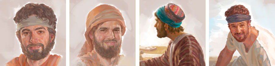 يوحنا،‏ متى،‏ برثولماوس،‏ توما
