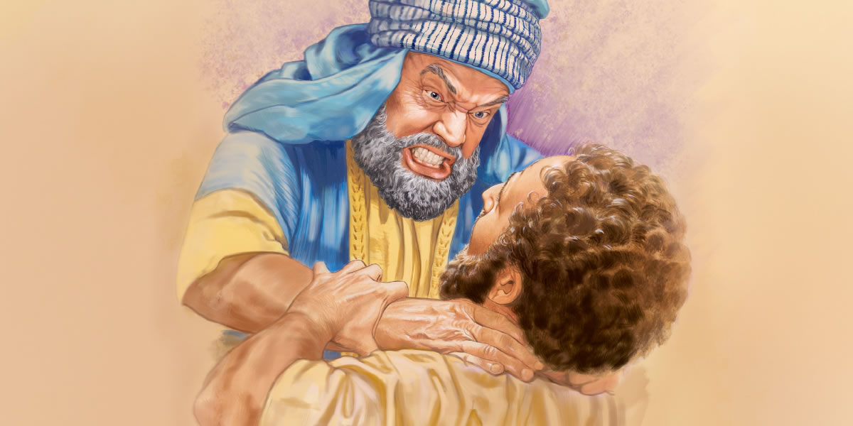 عبد يمسك بخناق عبد رفيق له