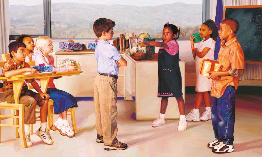صبي لا يخاف ان يجاوب رفاقه في الصف عندما يسألونه لماذا لا يحتفل بعيد الميلاد