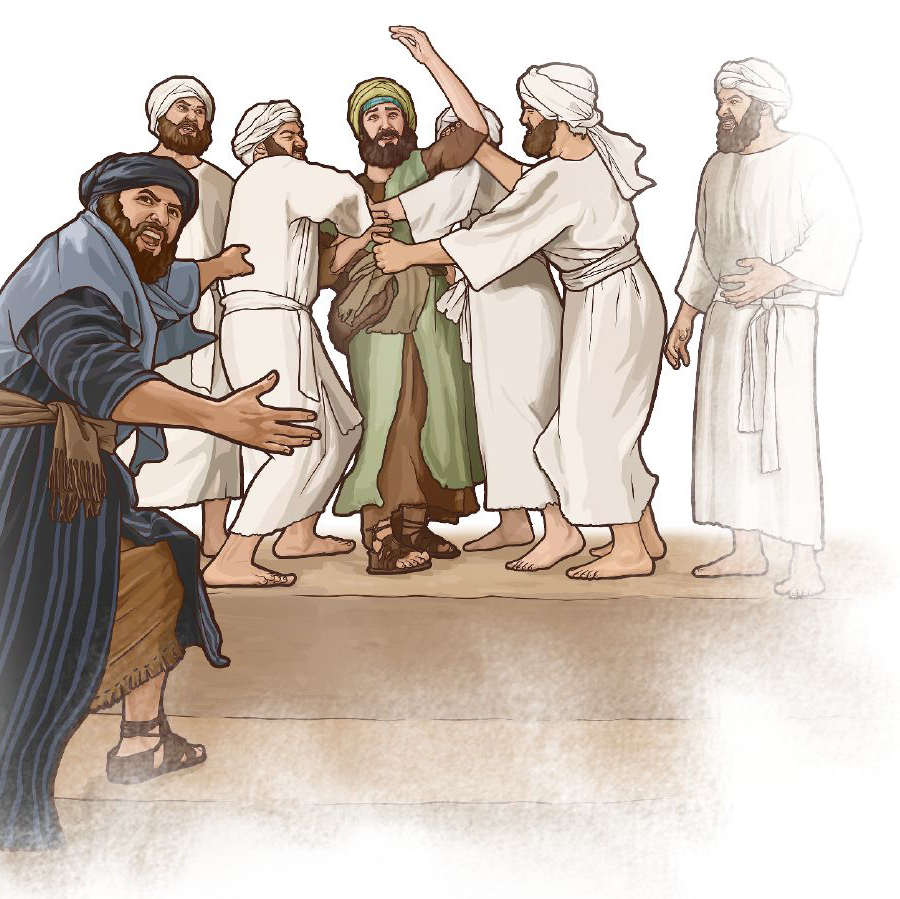 الكهنة والانبياء والشعب يقبضون علی النبي ارميا