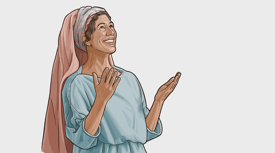 امرأة اسرائيلية تنظر الی الاعلی وتشكر يهوه.‏