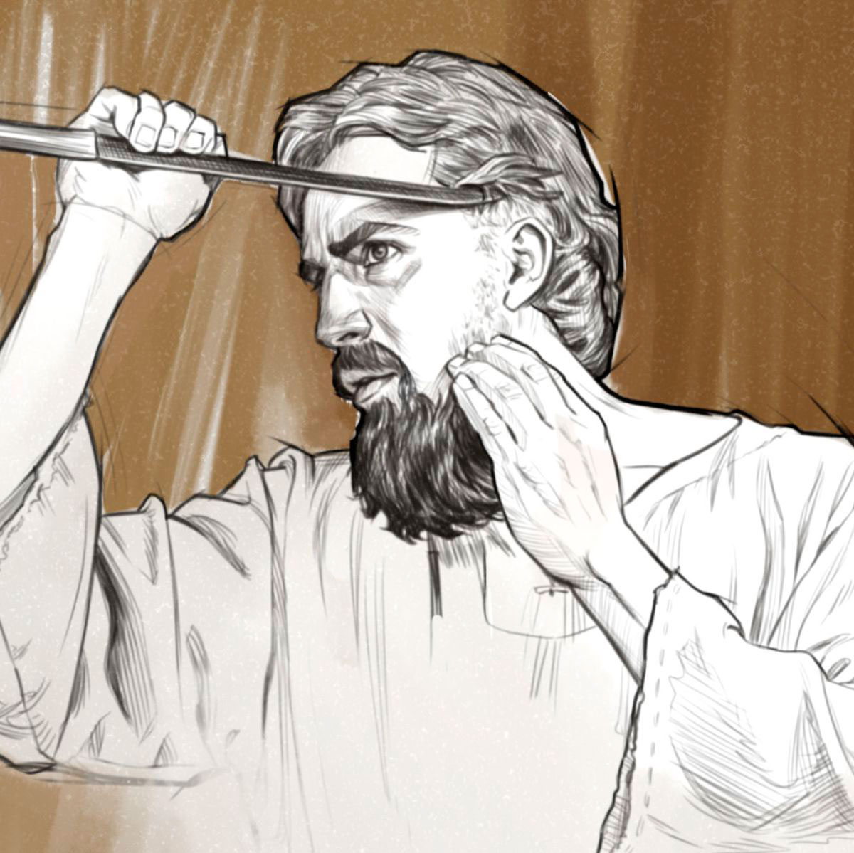 حزقيال يحلق شعر رأسه