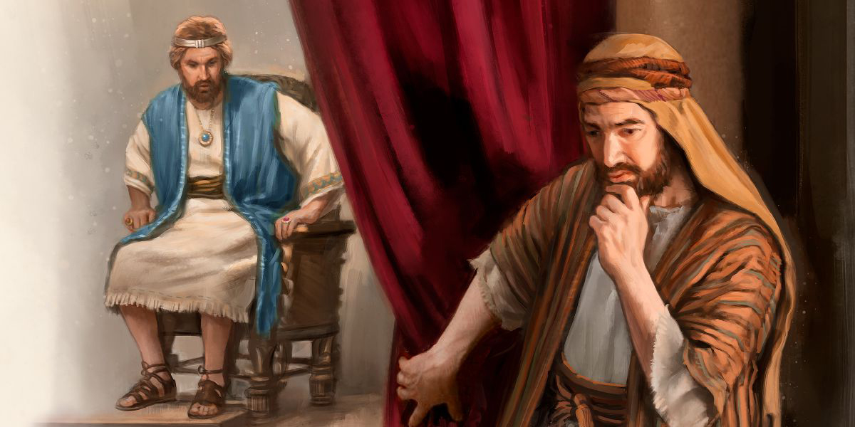 النبي ناثان يفكر قبل ان ينقل رسالة يهوه الی الملك داود