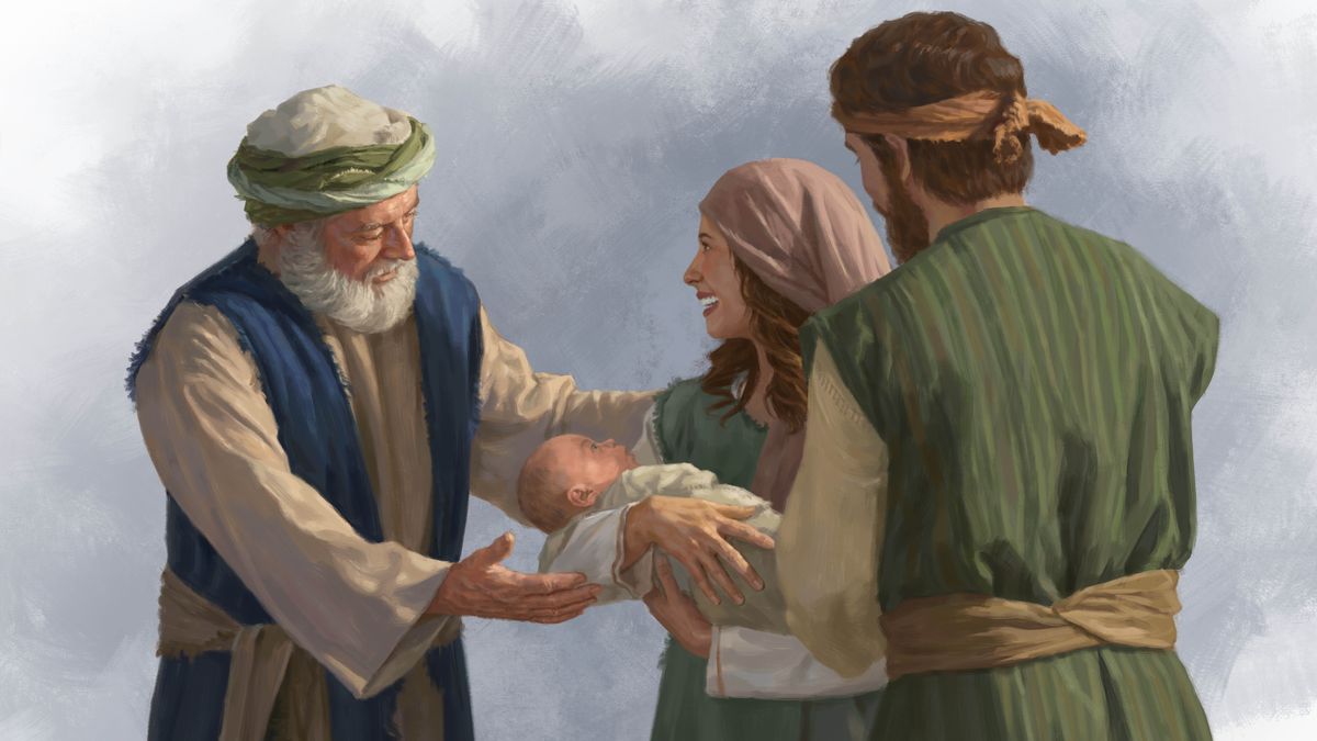 José ca María ayühunquechi pengelelfi ta Simeón ti pichiche Jesús.