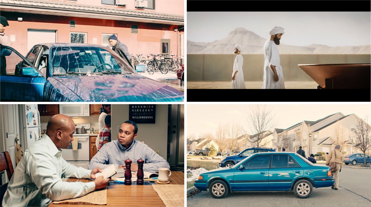 A father gets into his son’s dirty car; father and son discuss Jehovah’s standards for cleanliness; two priests in ancient Israel next to the copper basin for washing; a field service group exits the son’s now clean car