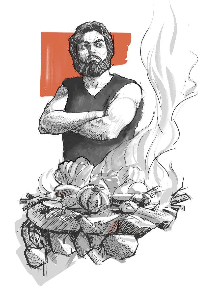 Гәзәбли Габил ҝәтирдији тәгдимәнин гаршысында дуруб голларыны гојнуна гојуб.