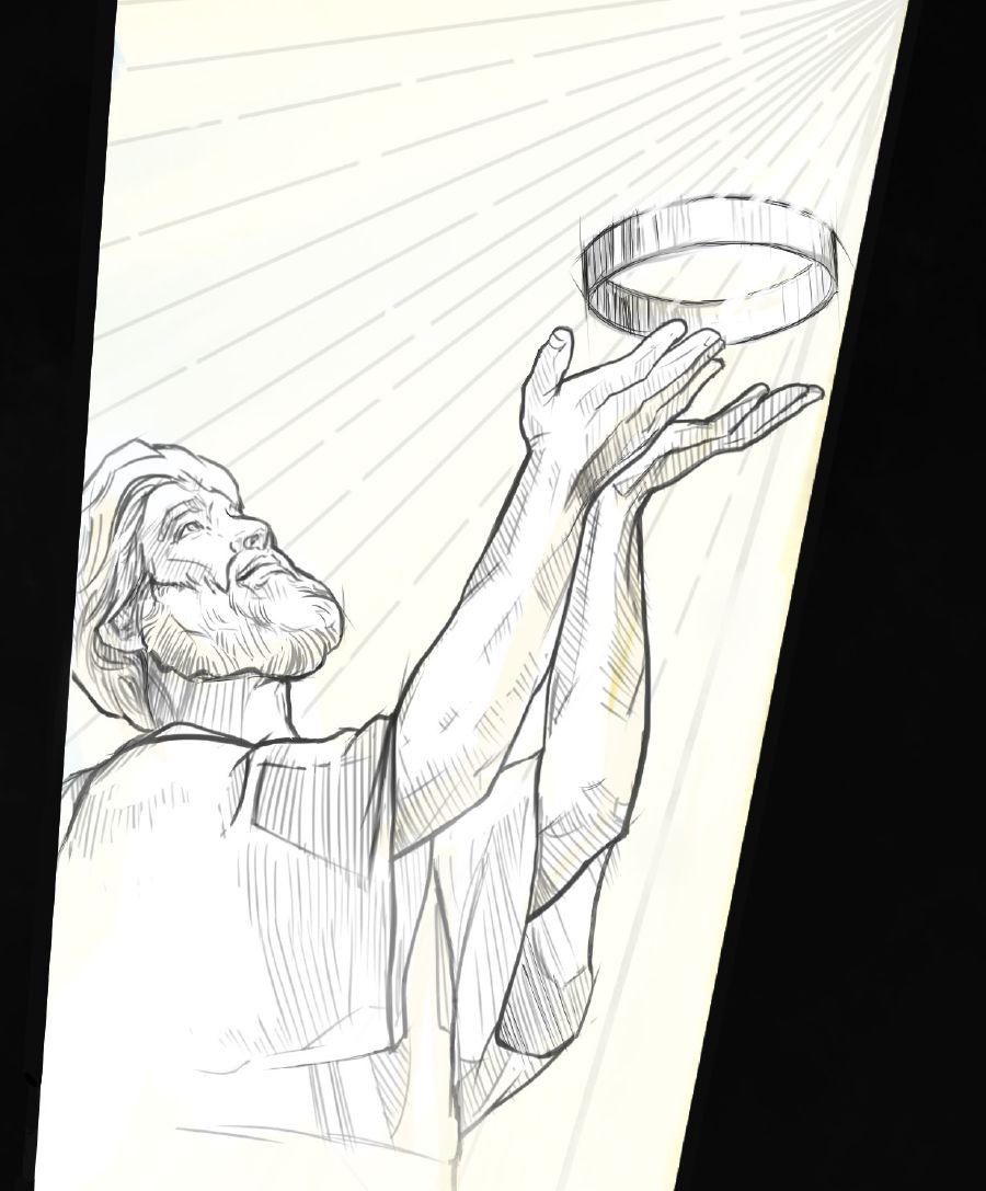 Иса башындан таҹы чыхарыр вә Падшаһлығы Јеһова Аллаһа тәһвил верир.