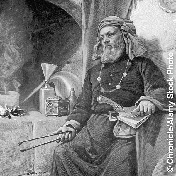 Орта әср кимјаҝәри өз лабораторијасында