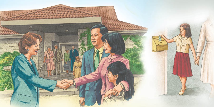 Yehovanın Şahidləri ibadət evinin qarşısında