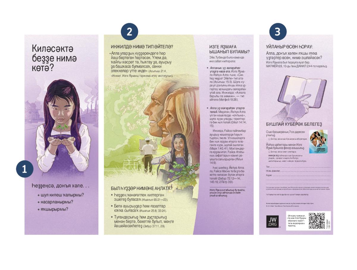 «Киләсәктә беҙҙе нимә көтә?» тигән буклет, буклеттың үҙенсәлектәре цифрҙар менән күрһәтелгән