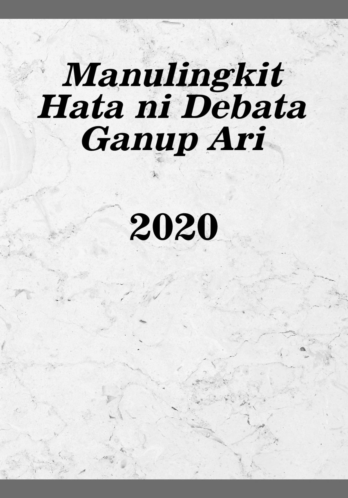 Manulingkit Hata ni Debata Ganup Ari​—2020