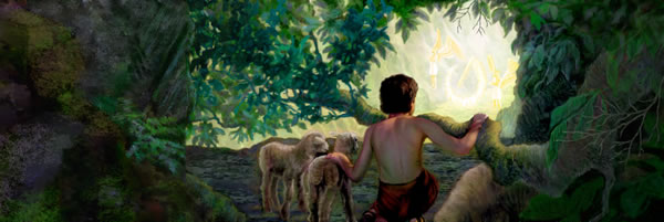 An hoben na si Abel na nakahiling sa mga kerubin harani sa palaog sa hardin nin Eden