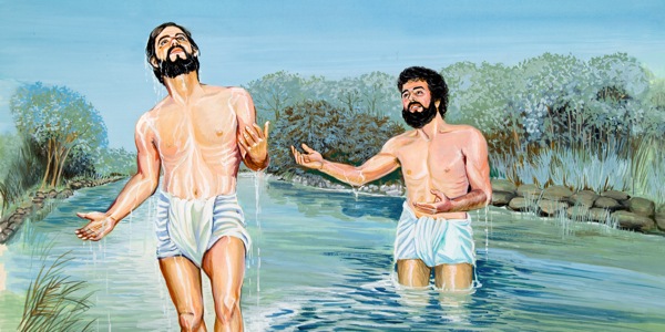 Si Jesus na naghawas sa Salog nin Jordan pakabawtismuhi ni Juan