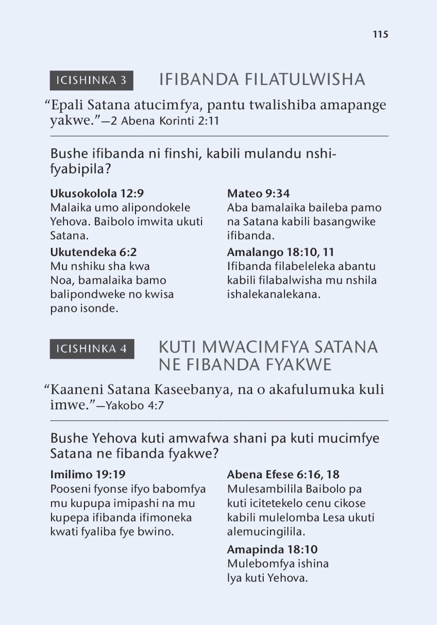 Ifishinka mwasambilila mu citabo ca Ico Baibolo Isambilisha
