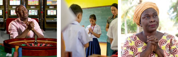 1. Wan man i prea long fored blong tebol blong kasino; 2. Wan gel i prea long skul; 3. Wan woman i prea
