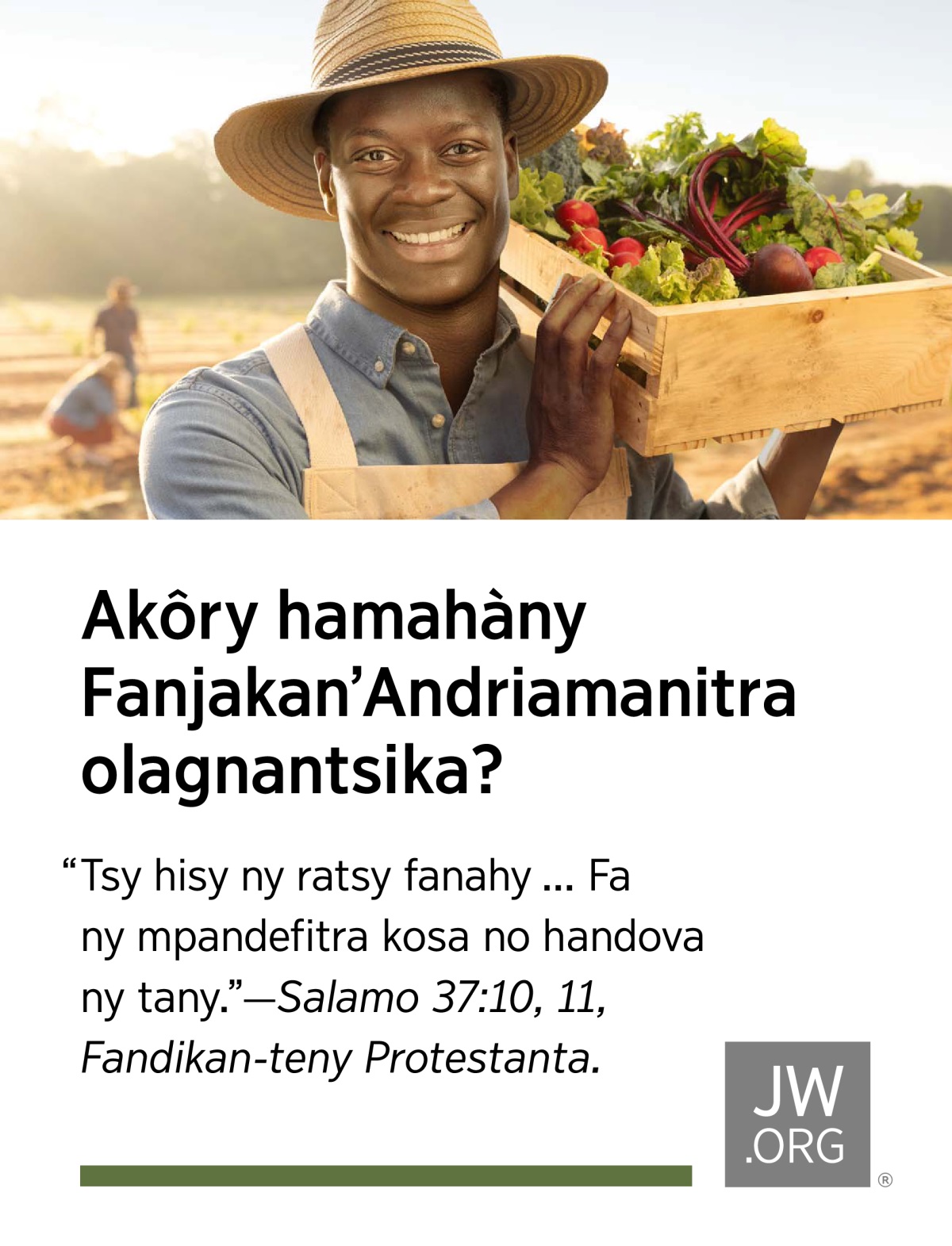 Lalahy mitôndra vokatra vao avy nalaigny tampôtony. Mimoehimoehy izy mitôndra azy agnavay.