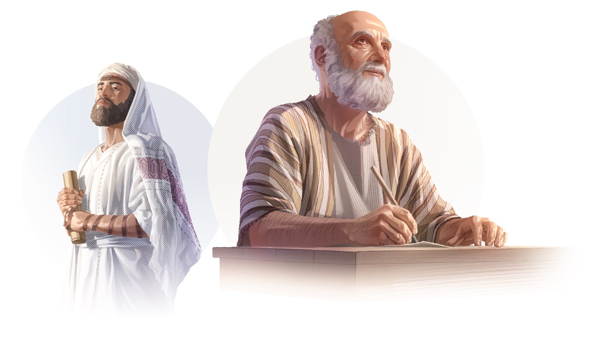 Mam bia yen befôtô: 1. Mone Pharisien ba loone na Saul, a nga su’ulane loonebane na Paul. 2. Nlômane Paul wo tili Bekristen bevo’o kalate.