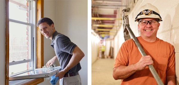Dois irmãos participando de um programa de construção literal