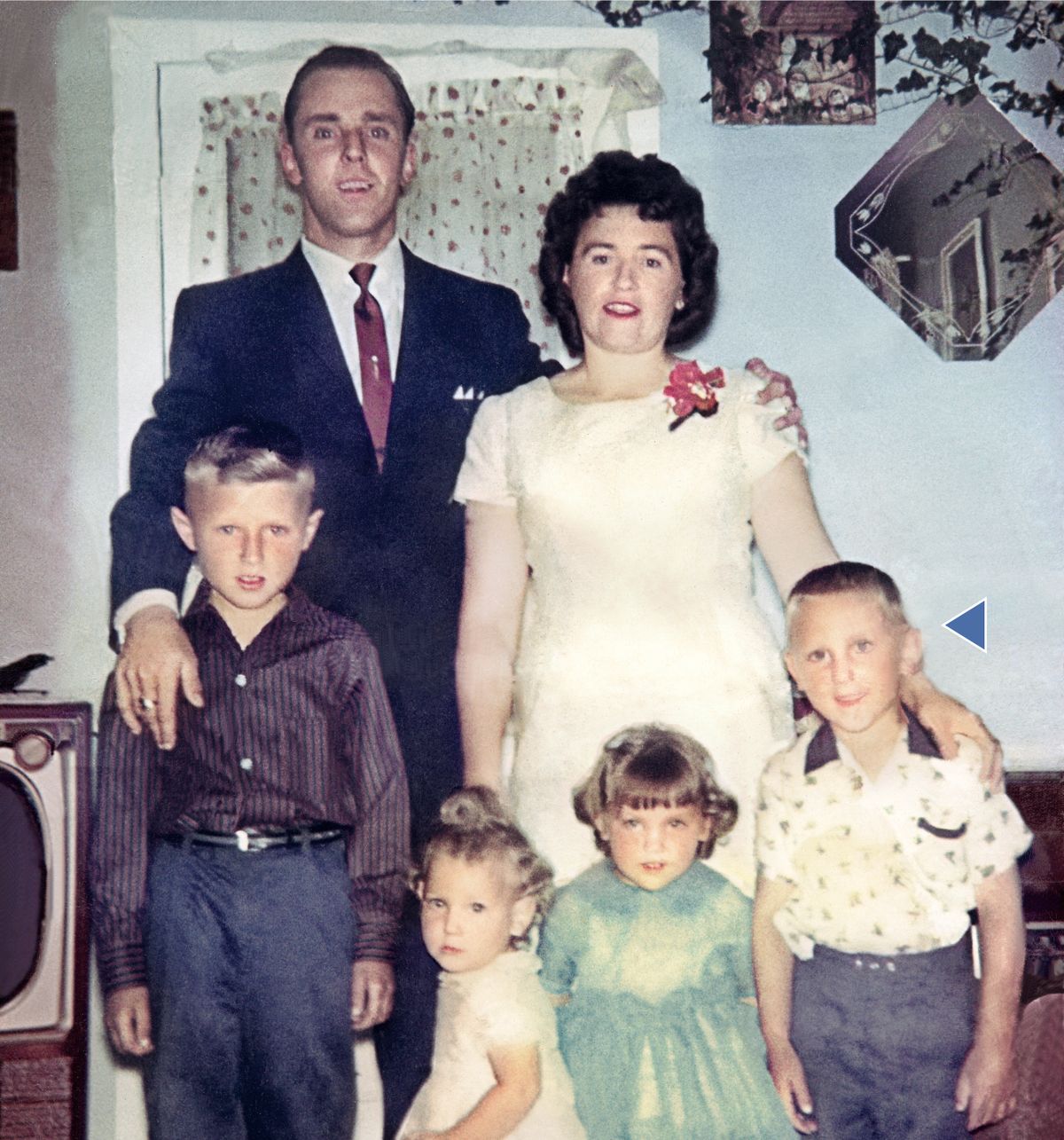 Franco quando era criança, com seus pais e irmãos.