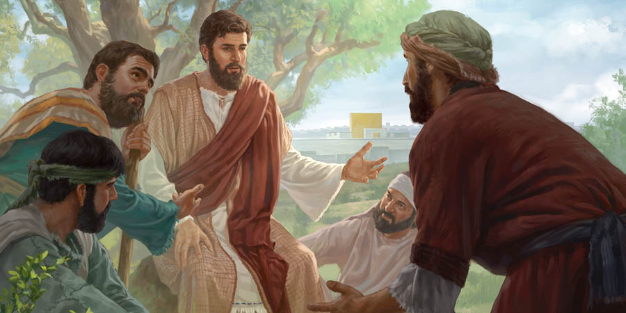 Jesus explicando para os apóstolos o sinal dos últimos dias.