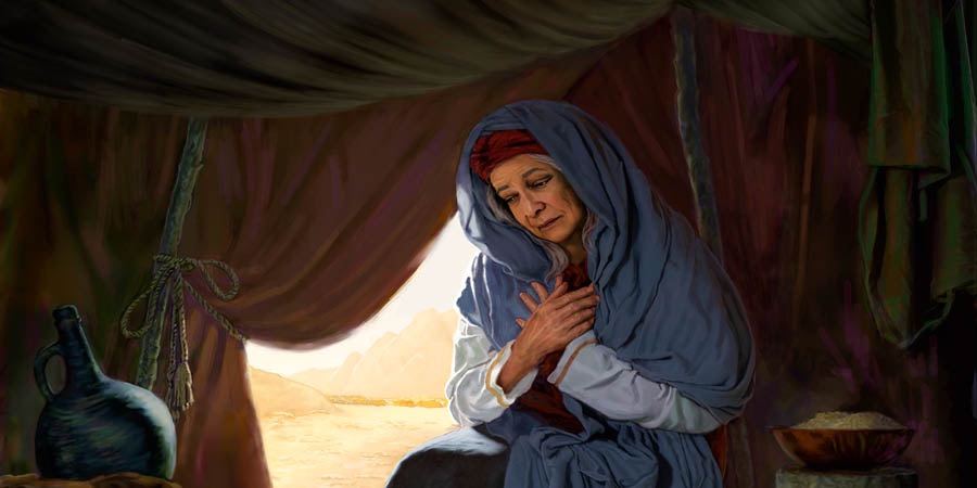Míriam ferida de lepra i aïllada en una tenda.