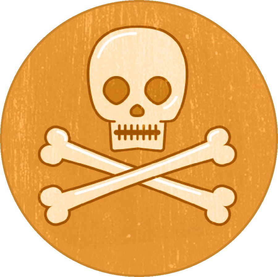 Una calavera amb dos ossos entrecreuats