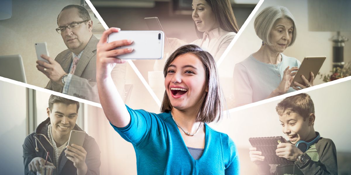 Una xica penja un selfie