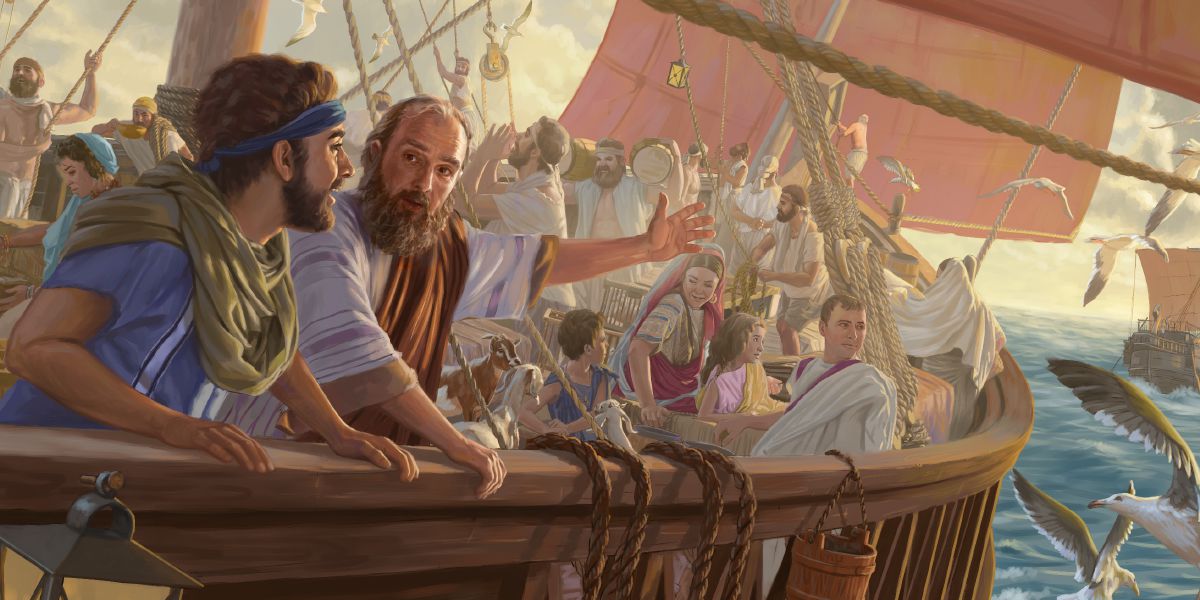 L’apòstol Pau i Timoteu en un barco