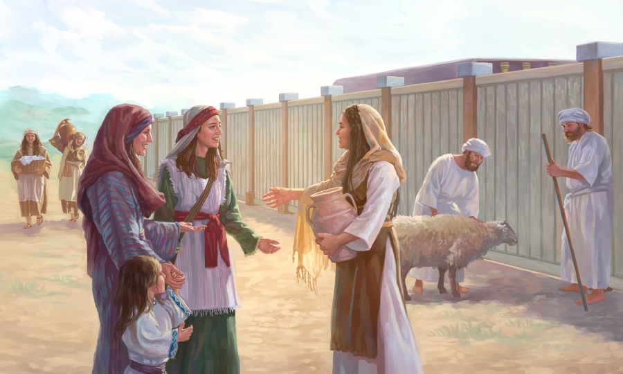 Les amigues de la filla de Jefté la visiten en el tabernacle