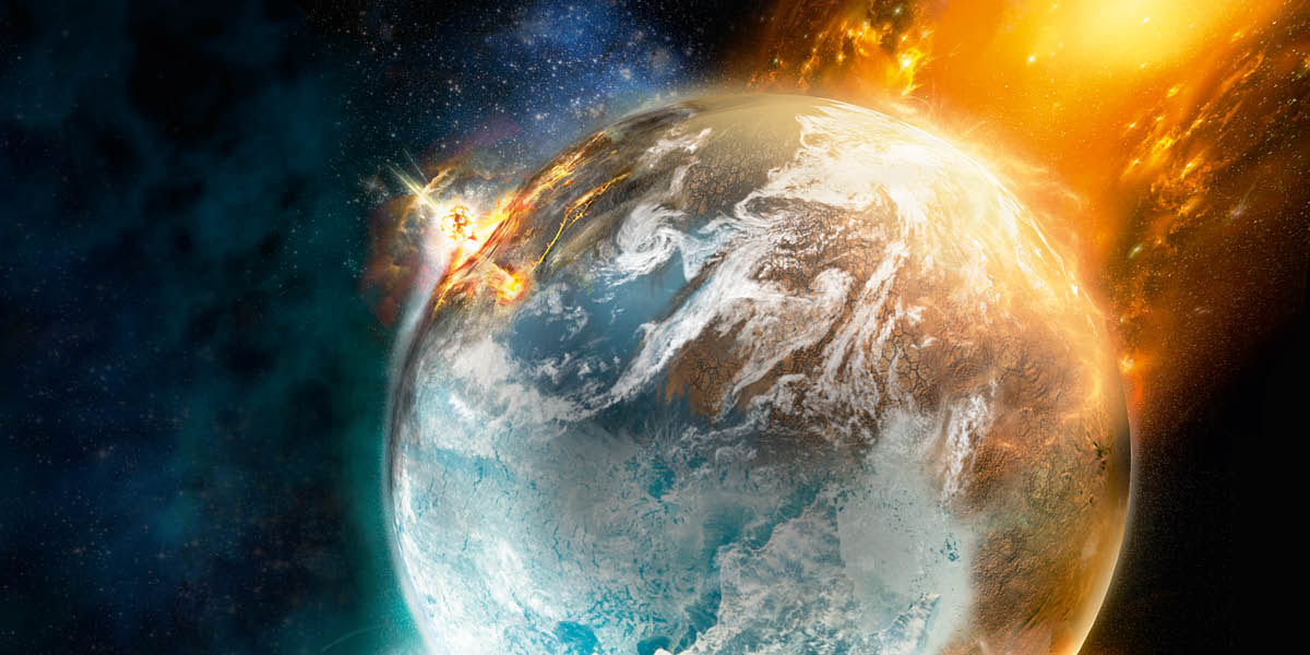El planeta Terra en flames.