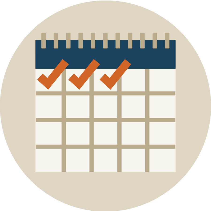 Un calendari amb dies marcats.
