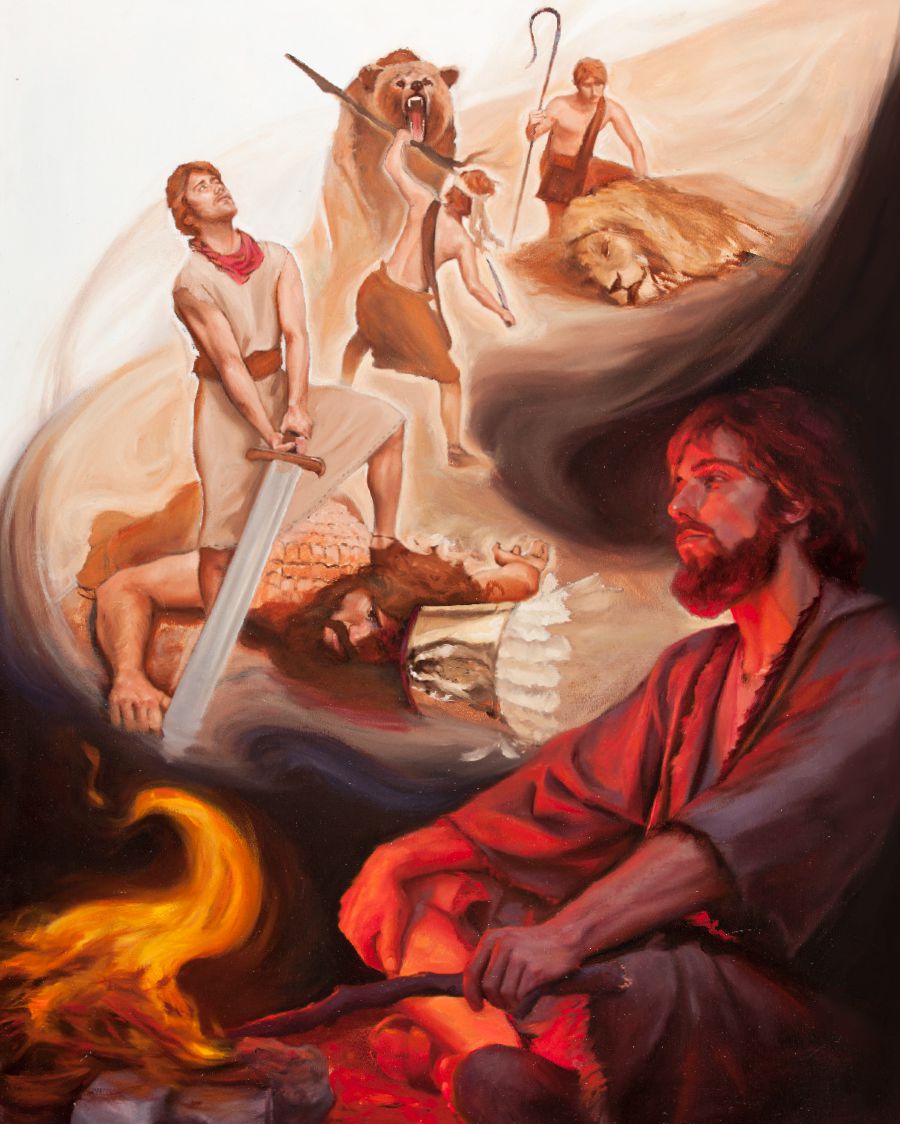 David recorda com Jehovà el va salvar d’un lleó, el va ajudar a matar un ós i li va donar valor quan va matar Goliat