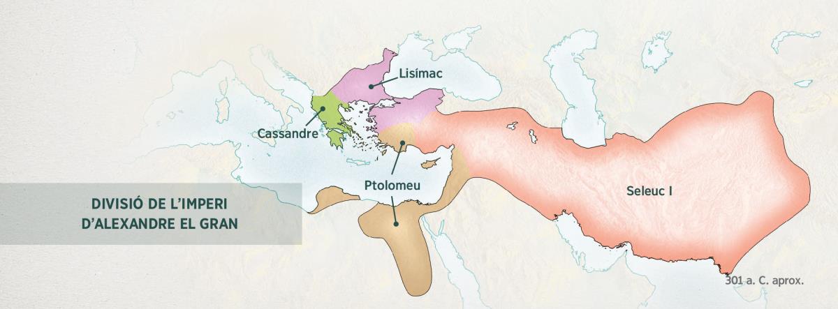 El Imperi grec es dividix entre els quatre generals d’Alexandre