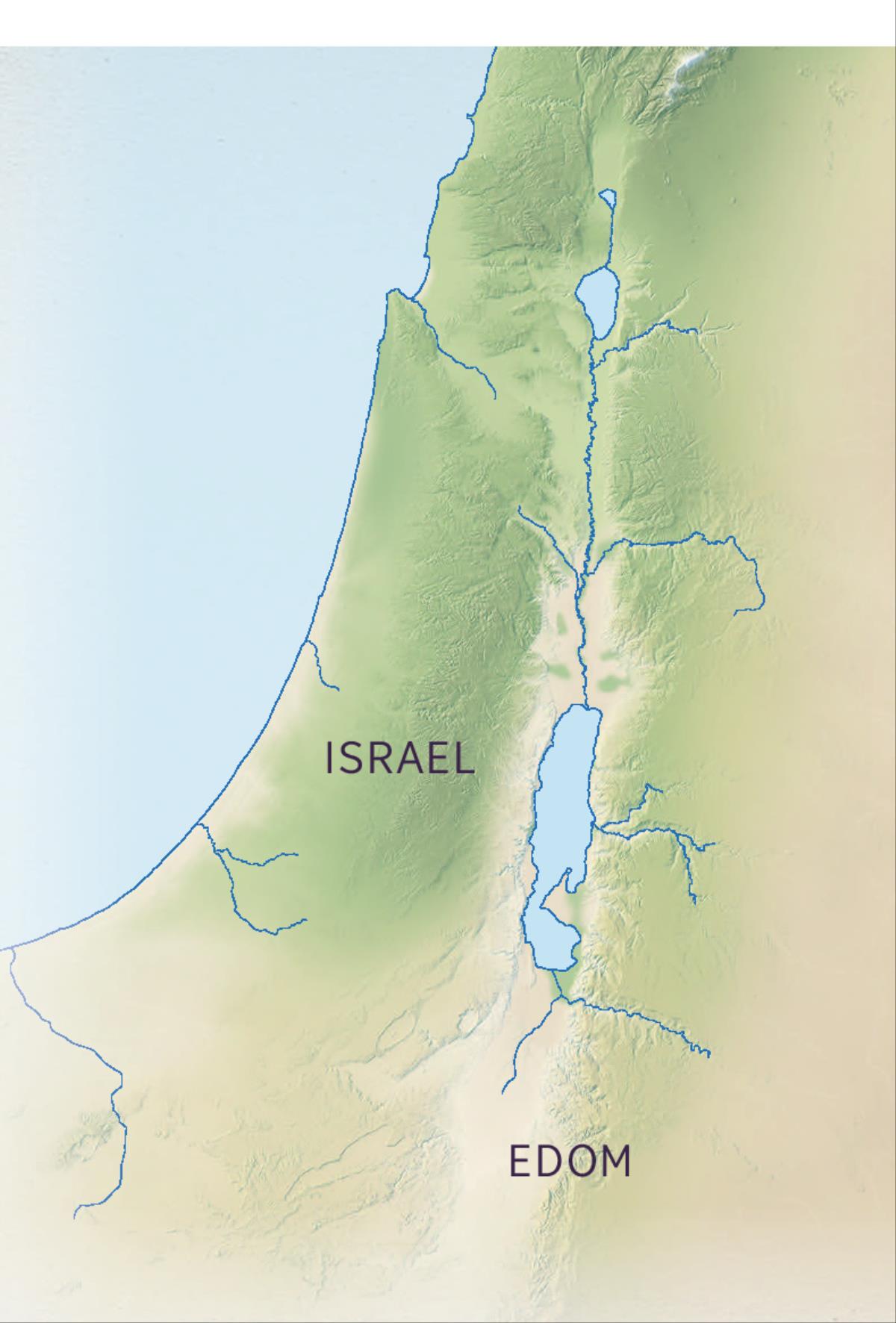 Mapa rchë ri ulew xtzuj chkë ri israelitas; ri peraj ri räx ruwäch ya riʼ xyaʼöx che rä ri tinamït Israel, ye kʼa ri peraj qʼanqʼöj ruwäch ya riʼ ri xyaʼöx che rä ri tinamït Edom