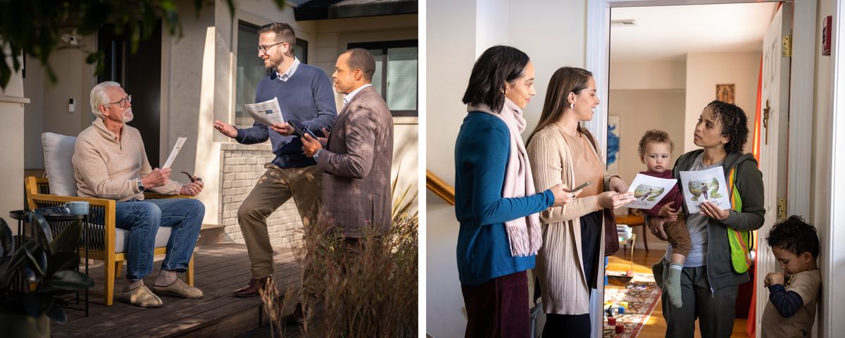 Jojun achbʼäl: 1. Kaʼiʼ qachʼalal achiʼaʼ najin nkitzjoj le Biblia che rä jun achï ri tzʼyül chuchiʼ rachoch. 2. Kaʼiʼ qachʼalal ixoqiʼ najin nkitzjoj le Biblia che rä jun ixöq ri kʼo chuchiʼ rachoch chqä nkiyaʼ qa ri folleto che rä «Nawajoʼ rït yakʼaseʼ». Ri ixöq rchʼelen ti ral más koʼöl y ri naʼäy ral paʼäl chuxkïn.